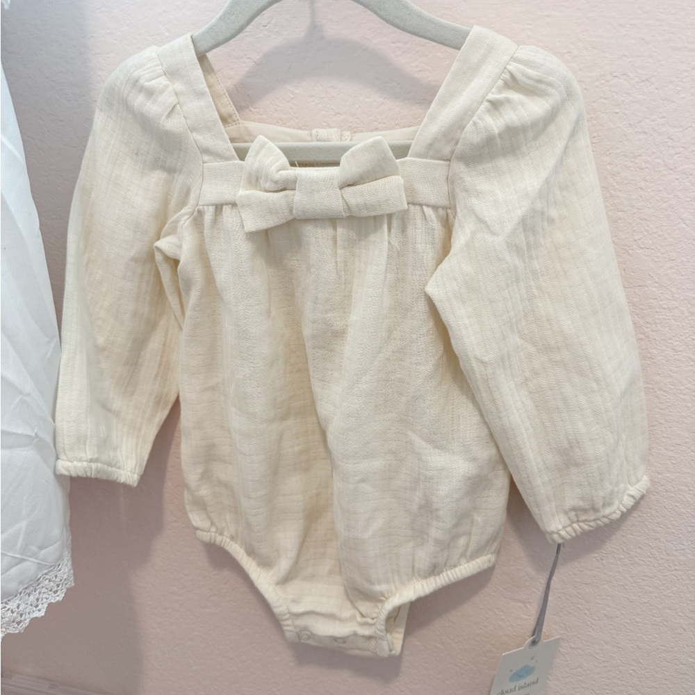 Cream Long Sleeve Kids One Piece